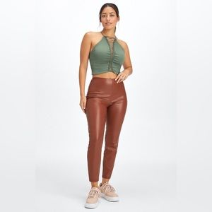 NWT Fabletics Vegan Faux Leather High Waisted Leggings-Size Medium